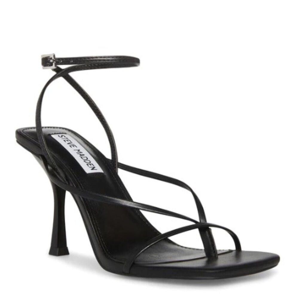 Steve Madden Black Annie Strappy Heel Sandal